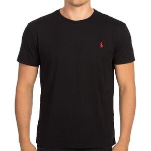 Polo by Ralph Lauren Men's Black Tee with Red Logo